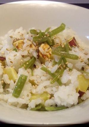 さつまいもの茎と焼き芋の混ぜごはん-レシピのメイン写真