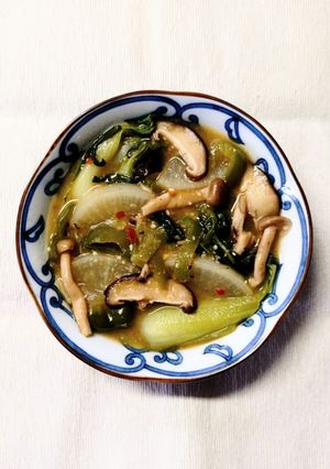 チンゲン菜 大根 ピーマン のピリ辛✿味噌中華煮-レシピのメイン写真
