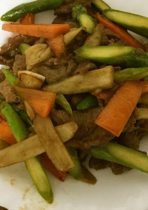 牛肉とゴボウの オイスターソース炒め-レシピのメイン写真
