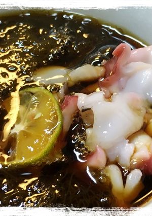 【簡単】お刺身タコと黄金比ダレもずく酢-レシピのメイン写真