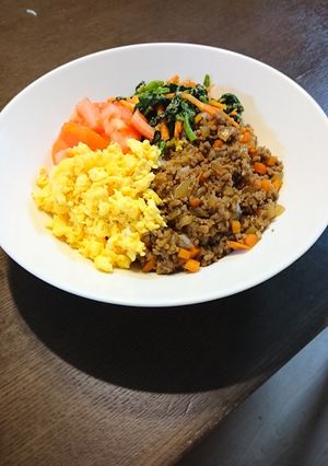 野菜いっぱいミンチ丼-レシピのメイン写真