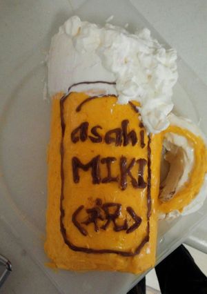 ビール型カボチャロールケーキ-レシピのメイン写真
