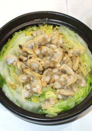 冷凍アサリの酒蒸し♪簡単白菜蒸し-レシピのメイン写真