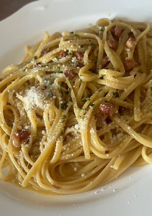 焦がしバターカルボナーラ-レシピのメイン写真