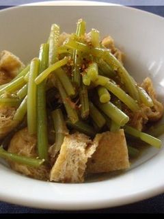 さつまいもの茎とあぶら揚げの煮びたし-レシピのメイン写真