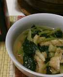 あごだしで簡単　蕪の間引き菜の煮びたし