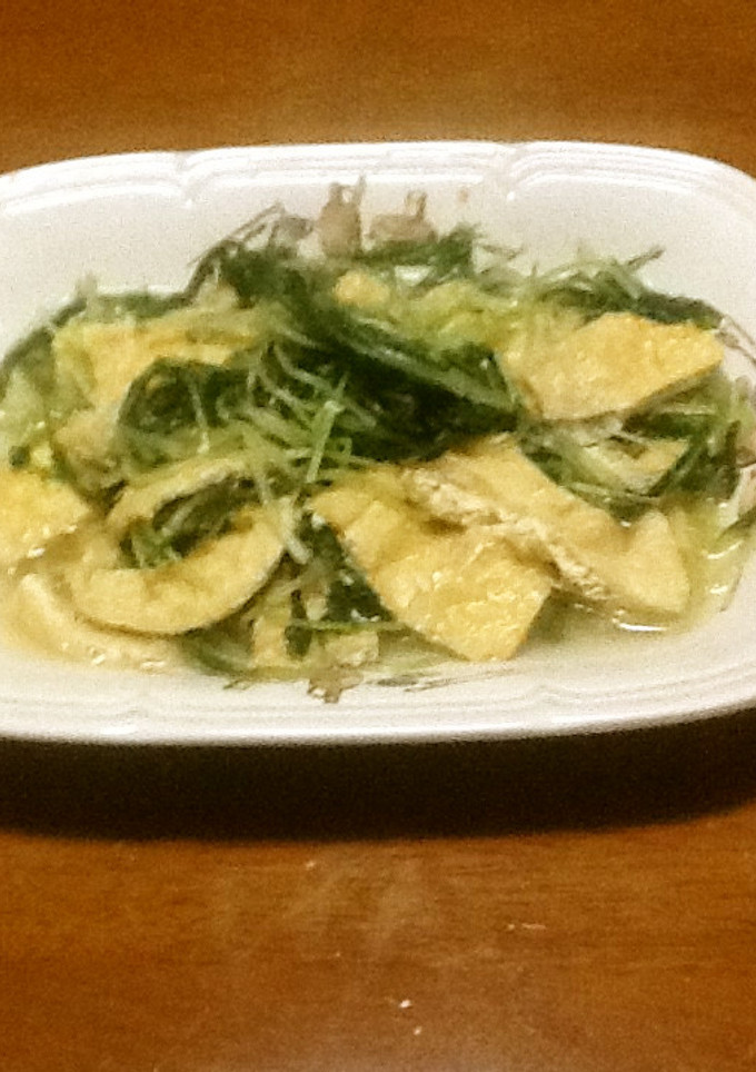 油揚げと水菜の煮物【柚子胡椒風味】-レシピのメイン写真