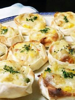 おもてなしに♪餃子の皮で カップグラタン-レシピのメイン写真