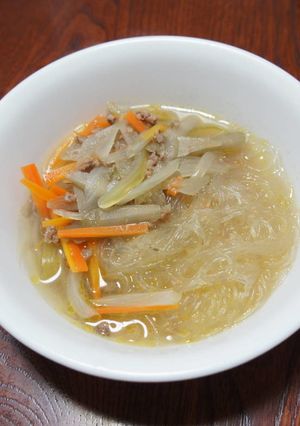 ダシダで、春雨と根菜の具沢山スープ-レシピのメイン写真