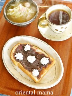朝ご飯はあんこホイップトースト♫-レシピのメイン写真