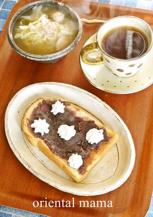 朝ご飯はあんこホイップトースト♫-レシピのメイン写真