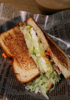 フライパンでキャベ玉ホットサンド-レシピのメイン写真