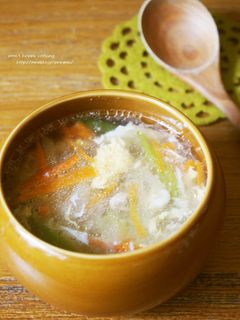 豚とたっぷり野菜のとろぉ~り卵スープ-レシピのメイン写真