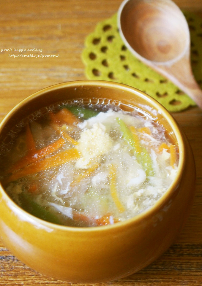 豚とたっぷり野菜のとろぉ～り卵スープ-レシピのメイン写真