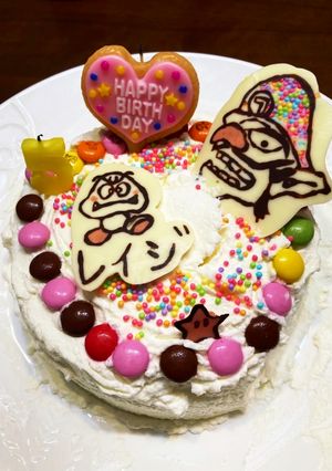 お誕生日ケーキの手作りプレート-レシピのメイン写真
