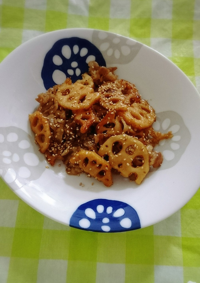 塩麹で♪豚肉と蓮根の照り焼き風甘辛炒め-レシピのメイン写真