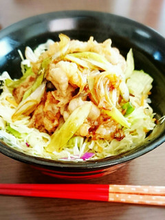 ダシダでがっつりサラダ豚丼-レシピのメイン写真