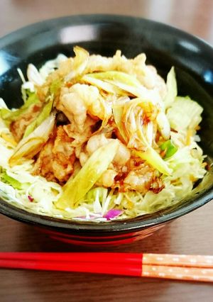 ダシダでがっつりサラダ豚丼-レシピのメイン写真