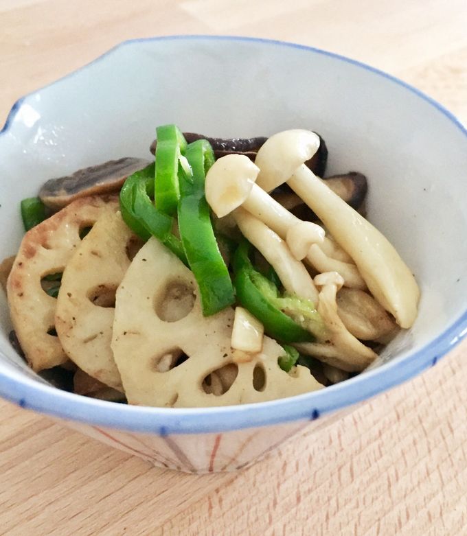 きのこと蓮根の和風ペペロンチーノ-レシピのメイン写真