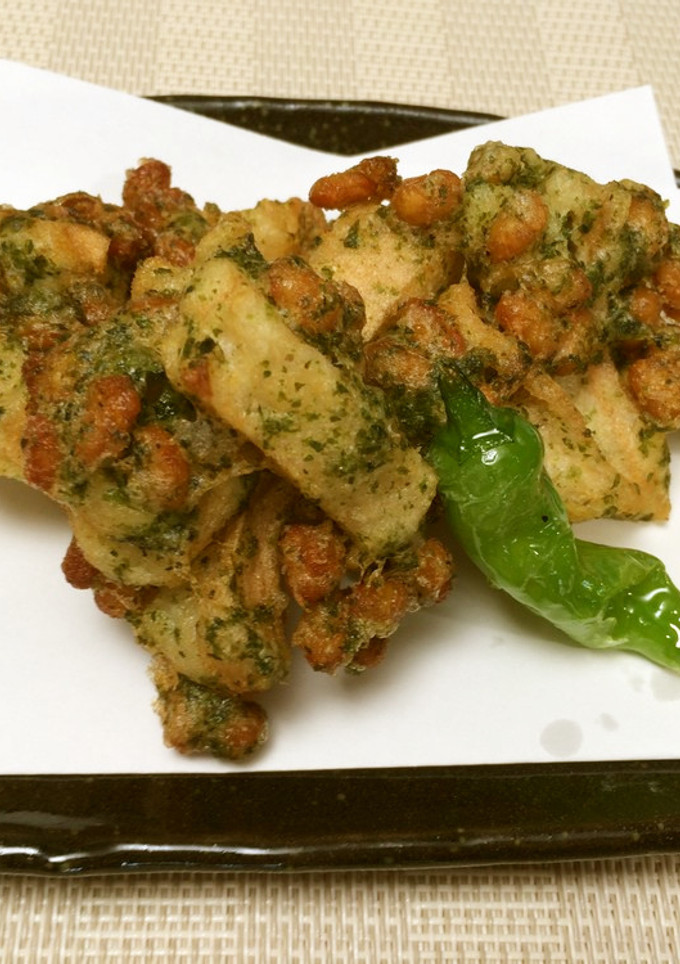 美人レシピ・くるまふと納豆のかき揚げ-レシピのメイン写真