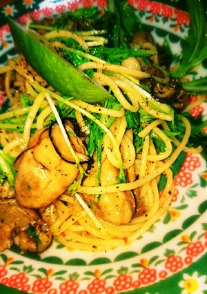 モチモチ水パスタ⁉で牡蠣オイル漬け-レシピのメイン写真