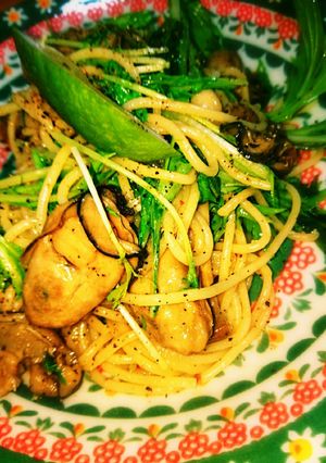 モチモチ水パスタ⁉で牡蠣オイル漬け-レシピのメイン写真