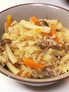 ダシダで!簡単豚ひき肉のおこわ-レシピのメイン写真