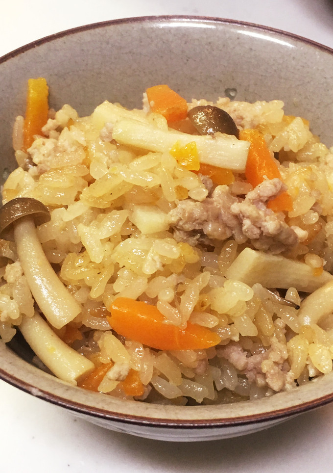 ダシダで！簡単豚ひき肉のおこわ-レシピのメイン写真