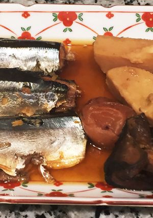圧力鍋で秋刀魚と海老芋の梅煮-レシピのメイン写真