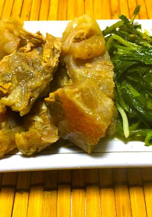 とろっとろすじ肉とカブ菜の醤油煮-レシピのメイン写真