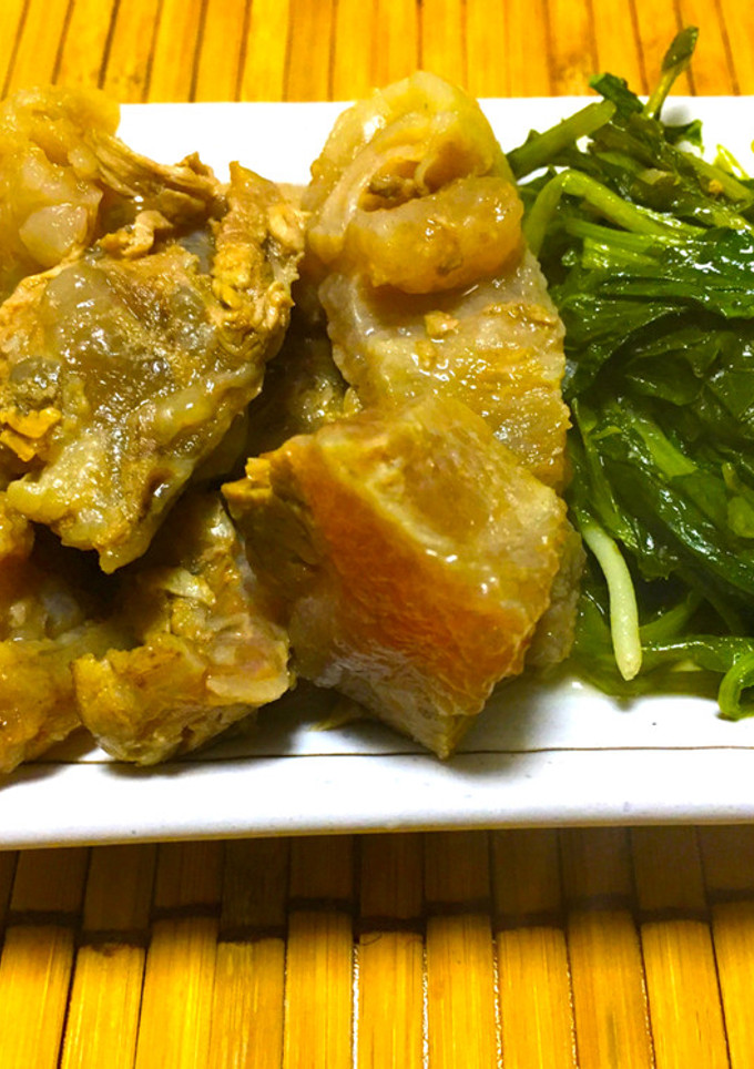 とろっとろすじ肉とカブ菜の醤油煮-レシピのメイン写真