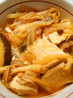 鶏むね肉ともやし きのこの酢醤油ピリ辛煮-レシピのメイン写真