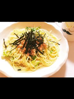 シャケフレーク和風スパゲッティ-レシピのメイン写真