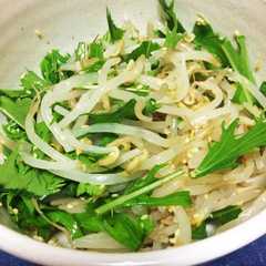 รูปของ もやしと水菜のナムル風サラダ