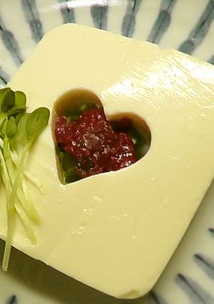 熱い！？ハートの冷ややっこ♪-レシピのメイン写真