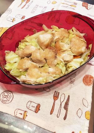 ズボラに蒸し魚ならぬ蒸し鶏(シチュー味)-レシピのメイン写真