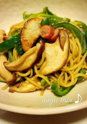 ピーマンと椎茸で塩焼きそば♪半人前-レシピのメイン写真