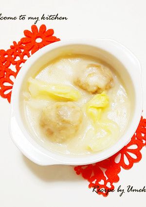 味付き肉団子と白菜の変わりシチュー-レシピのメイン写真