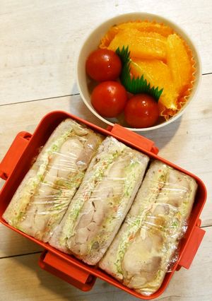 夕食の残りdeチキンサンド✨お弁当✨-レシピのメイン写真