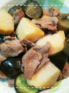 だしの素で簡単!里芋となすと豚肉の煮物-レシピのメイン写真