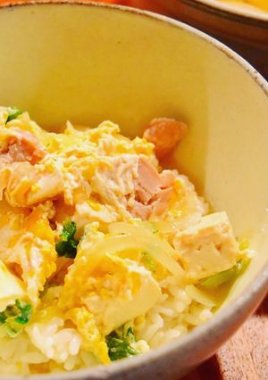 豆腐でカサ増し！節約♪味醂で優しい親子丼-レシピのメイン写真