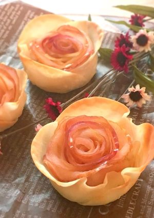 餃子の皮で♡薔薇のアップルパイ-レシピのメイン写真