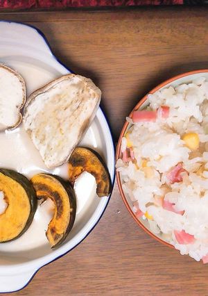 焼き野菜と彩りご飯の゛わける゛シチュー-レシピのメイン写真