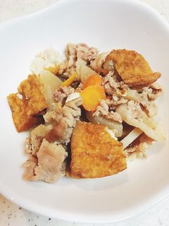 麺つゆで簡単!豚こま大根厚揚げ炒め煮-レシピのメイン写真