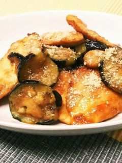 鶏むね肉となすのごま生姜炒め-レシピのメイン写真