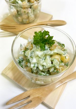 ひよこ豆パセリのカッテージチーズサラダ♪-レシピのメイン写真