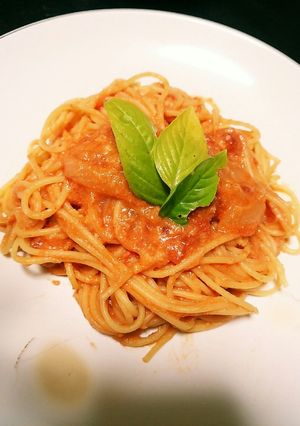 トマト缶と豆乳でトマトクリームパスタ-レシピのメイン写真
