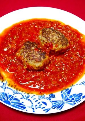 簡単！ハンバーグに生姜トマトソース-レシピのメイン写真