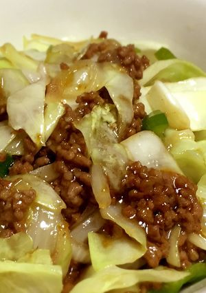ひき肉とキャベツのにんつゆ炒め-レシピのメイン写真