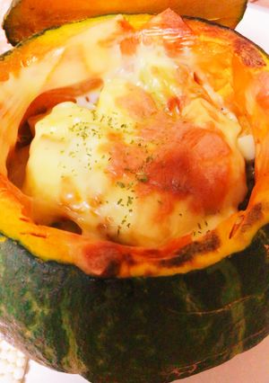 丸ごとかぼちゃのミートグラタン-レシピのメイン写真